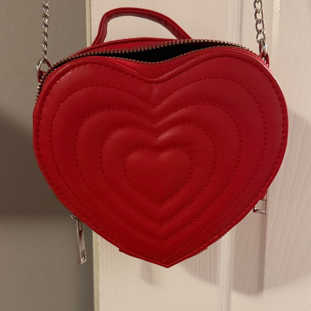 Claire's Vibrant Red Heart Mini Bag